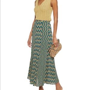 M MISSONI PRINTED CREPE COLORFUL MAXI SKIRT L NWT